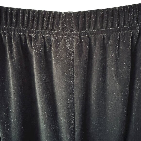 Vtg Joan Leslie Petite Pant Velour Pull On Comfort Black Straight Leg High Rise - Picture 9 of 11